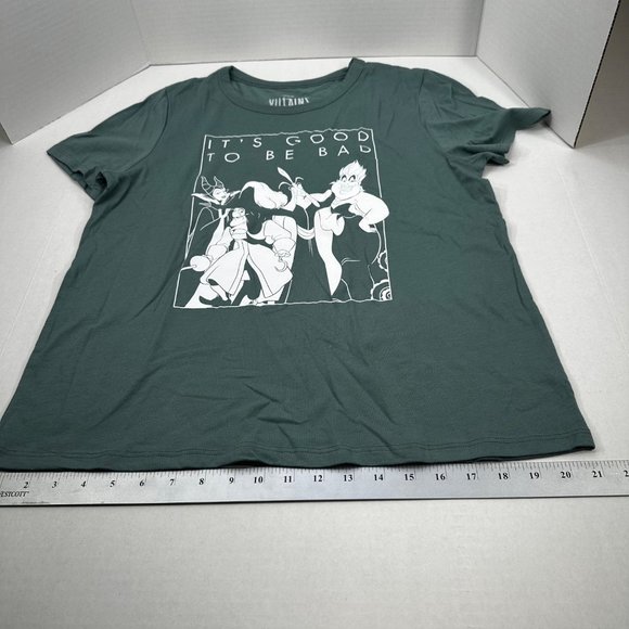 Disney Villains Women's Size XL It's Good To Be Bad Short Sleeve Tee Shirt Green - Picture 9 of 11